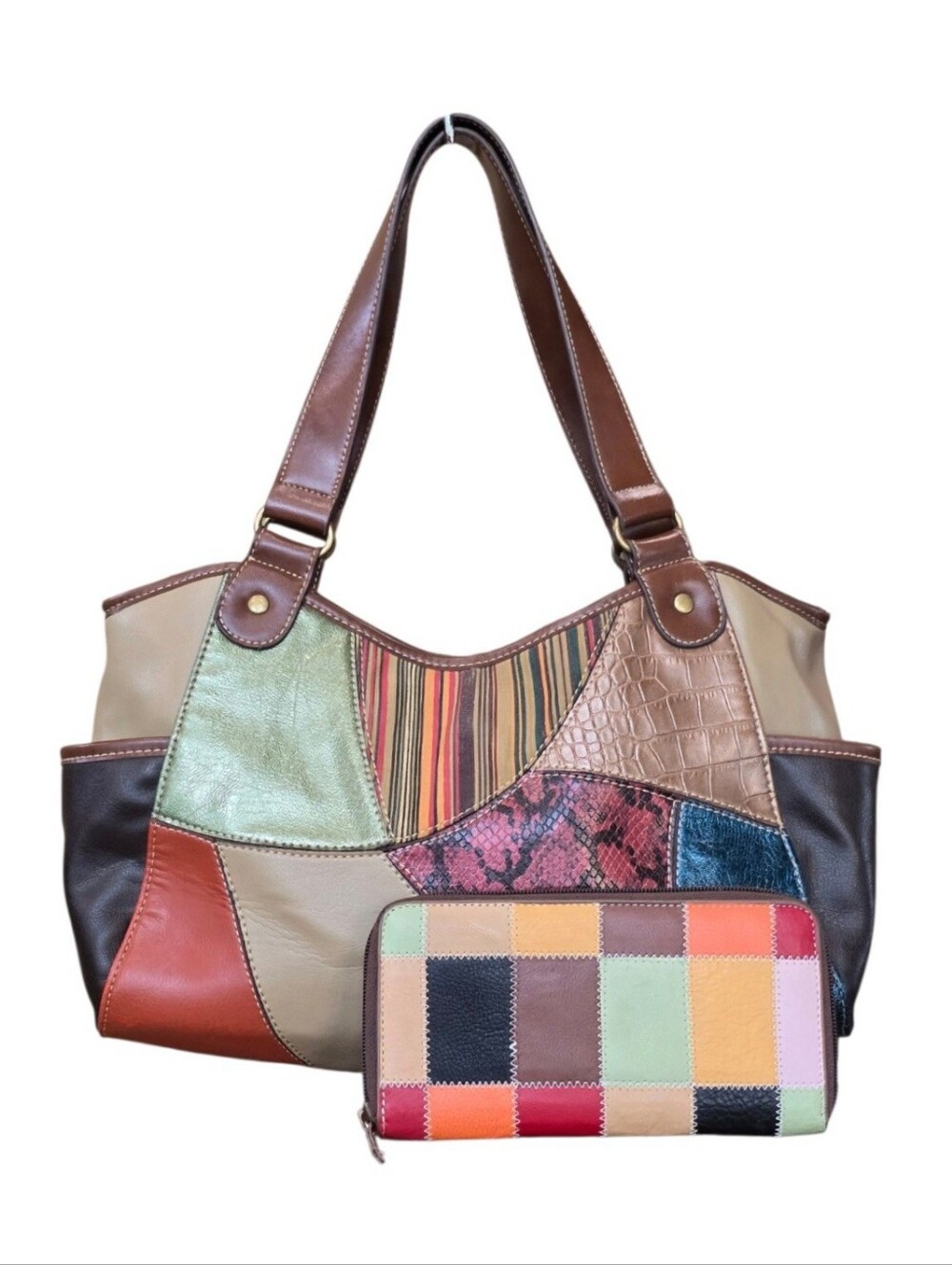 Relic Savannah Patchwork Fall Multi Media Shoulder Bag Patchwork Leather Wallet